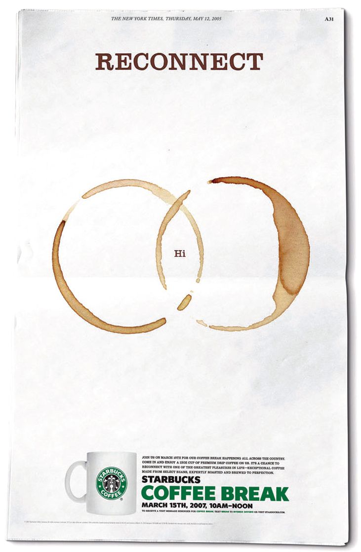 Creative newspaper print ad Starbucks